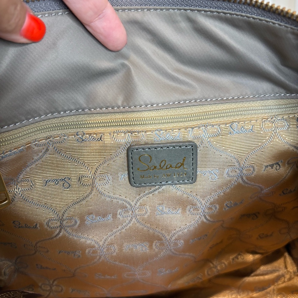 SALAD Grey Blue Nylon Shoulder Bag - Picture 12 of 16